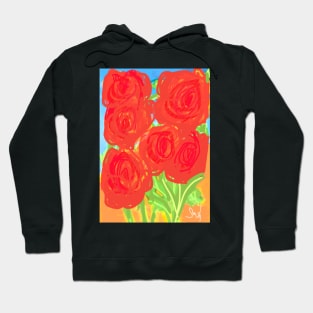 Red Set Flowers Hoodie